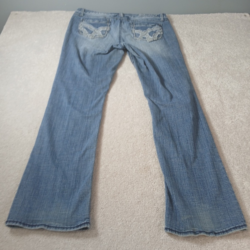 Hydraulic Lola Curvy Almost Bootcut Jeans Women 17/18 Blue Denim Distressed - Picture 12 of 15